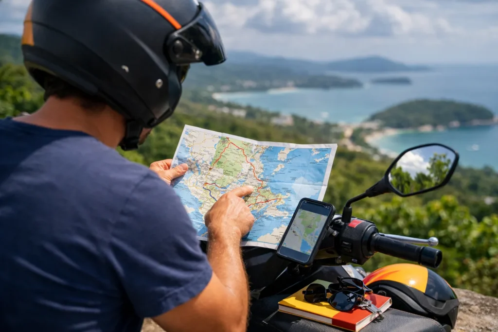Road trip en scooter avec itinéraires et sécurité à Phuket