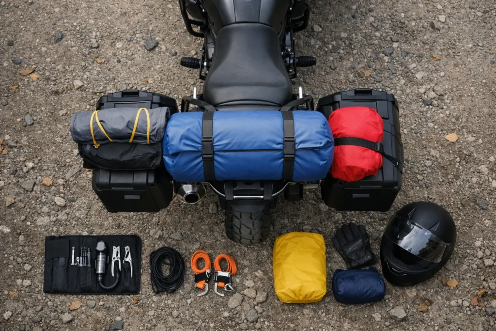 Charger une moto : le poids doit rester bas et près de l’axe